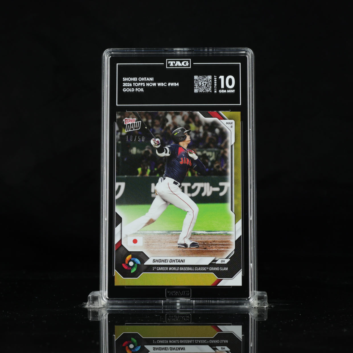 2026 Topps Now WBC #WB4 Shohei Ohtani — Gold Foil /50, Numbered, front