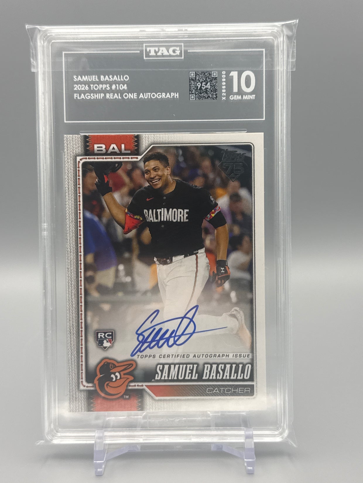 2026 Topps Flagship Real One Autograph #104 Samuel Basallo, front