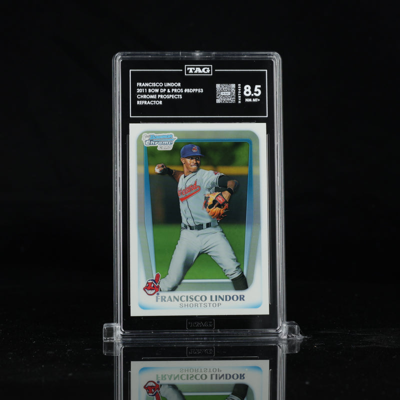 2013 Bowman Chrome Draft Picks & Prospects #BDPP53 Francisco Lindor — Refractor, front