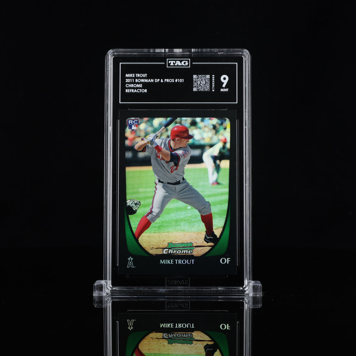2011 Bowman Chrome Draft #101 Mike Trout — Refractor, front